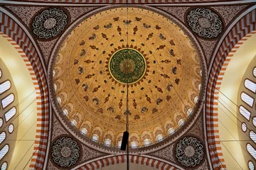 Rolgordijnen Painted dome of the Suleymaniye Mosque in Istanbul, Turkey © Mikhail Markovskiy