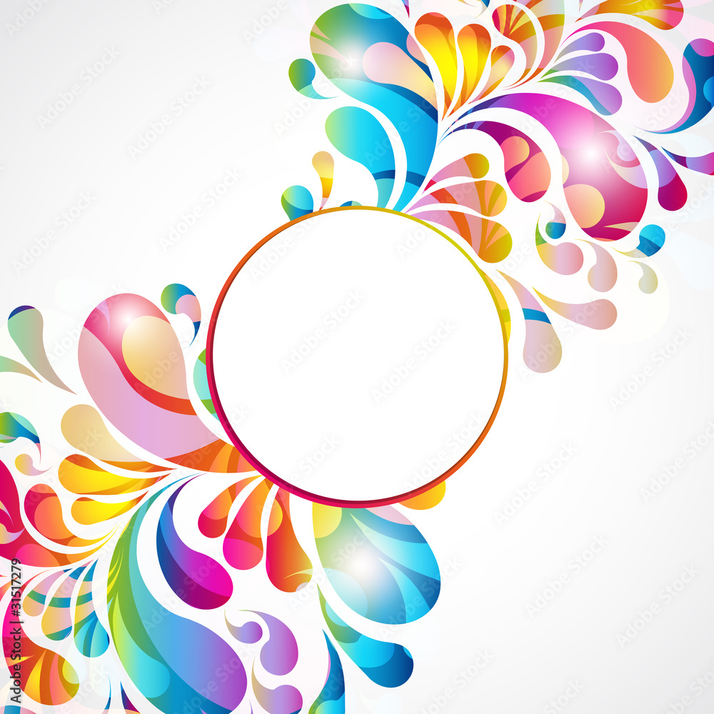 Aufkleber abstract background with bright teardrop-shaped arches.