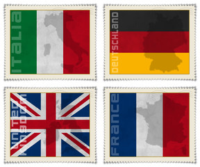 Europe stamps flags