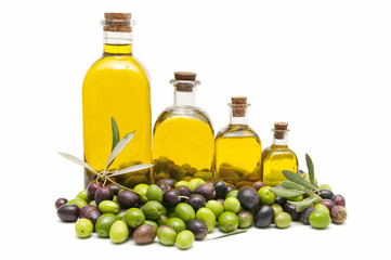 olive oil and fresh olives