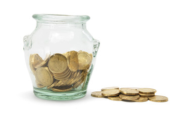 Coins in Glass Jar
