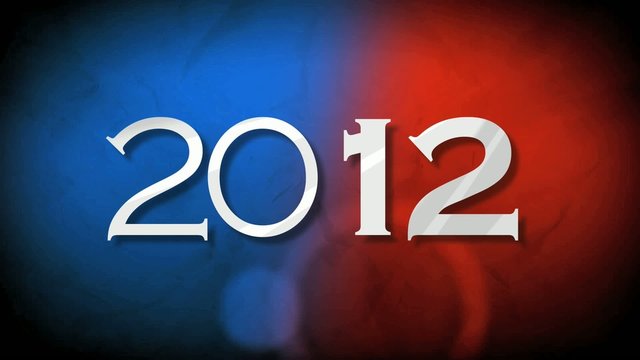2012 year red blue background animation