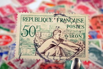 timbres - 50F - Aviron - philatélie France