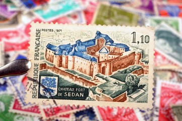 timbres - 1,10 - Château fort de Sedan - philatélie France