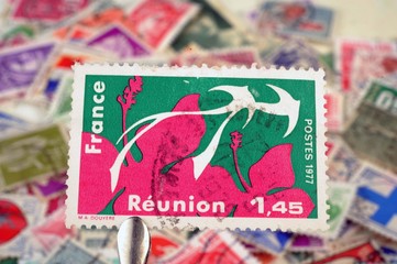timbres - Réunion - 1,45 francs - 1977 - philatélie France