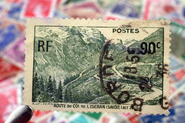 timbres - Route du col de l'Iseran - Savoie - 90 centimes - philatélie France