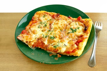 home made pizza with mozarella cheese