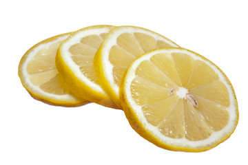 Lemon slices isolated on white