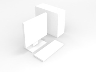 Computer. white on white