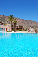 Swimming pool at luxury hotel, Crete, Greece