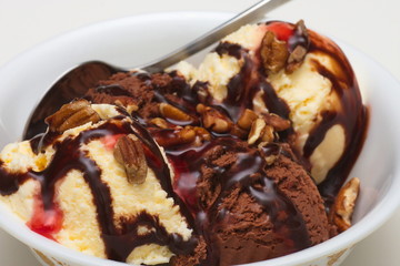 Chocolate and Vanilla Sundae