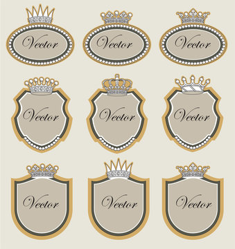 set vector frame with crowns
