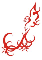 Tattoo of a red bird
