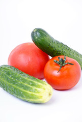 two cucumbers and two tomatos