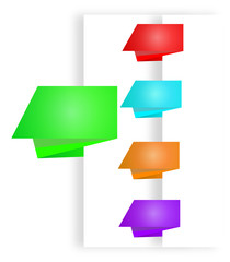 Colorful paper origami speech banner