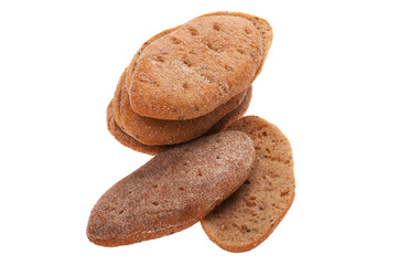 brown bread on white close up
