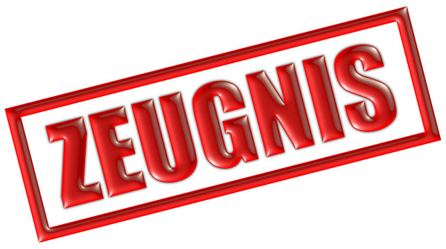Stempel rot ZEUGNIS
