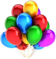 Party balloons decoration multicolor. Fun happy joy abstract
