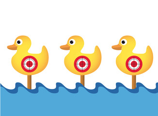 Schießstand mit Enten