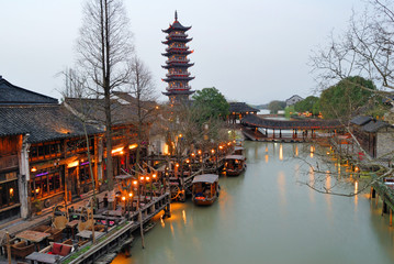 Naklejka premium China, Jangsu, the Xizha ancient village