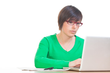 Beautiful Young Secretary at Work