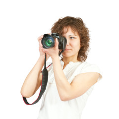 Young girl with camera