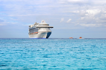 Passenger Cruise Ship and Tender Boats