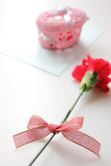 カーネーションとメッセージカード