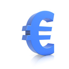 3d Blue symbol for Euro