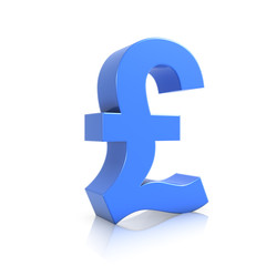 3d Blue symbol for Pound