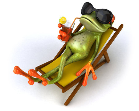 Grenouille et chaise longue