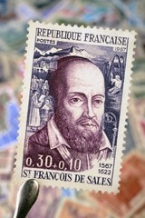 Timbre - St François de Sales - 0,30 + 0,10 francs - philatélie France