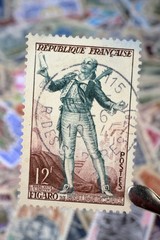 timbres - Figaro de Beaumarchais - 12 francs - philatélie France