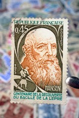 timbres - Gerhard Henrik Armauer Hansen - Centenaire de la découverte du bacille de la lèpre -...