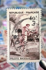 timbres - Pelote basque - 40 francs - philatélie France