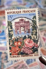 timbres - Floralies Parisiennes - 1959 - 15 francs - philatélie France