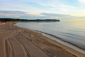 Obraz premium Sunrise on the beach in Sopot. Poland.