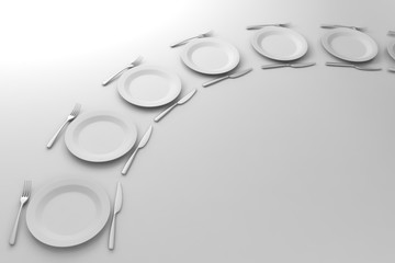 Fork, Knife and Plate aligned