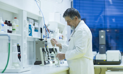 senior male researcher  in a lab