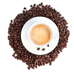 cup of coffee cappuccino isolated over white background