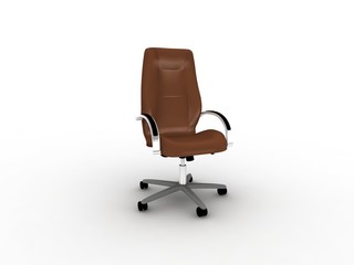 brown leather office easy chair