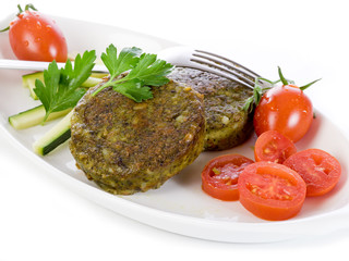 vegetarian spinach croquettes with tomatoe-crocchette di spinaci