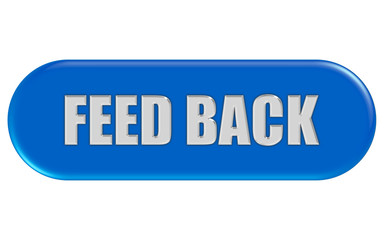 Button blau Seite rund FEED BACK