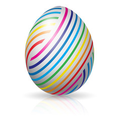 Easter egg with colorful stripes