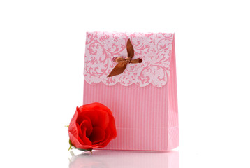 Pink Paper Folded Gift Card Box