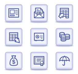 Banking web icons, light violet glossy buttons