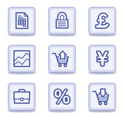 E-business web icons, light violet glossy buttons