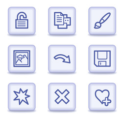 Image viewer web icons set 2, light violet glossy buttons