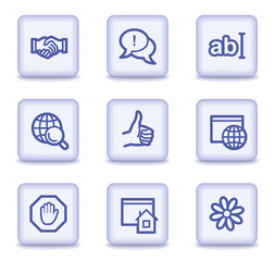 Internet web icons set 1, light violet glossy buttons