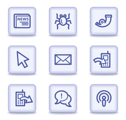 Internet web icons set 2, light violet glossy buttons